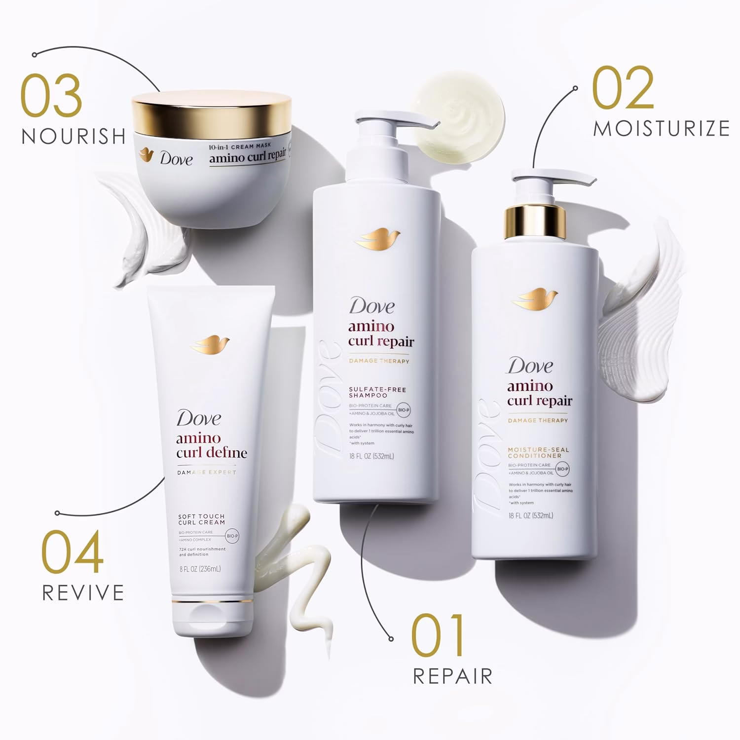 Dove Amino Acid Curl Repair Shampoo, Conditioner & Mask - Image 5