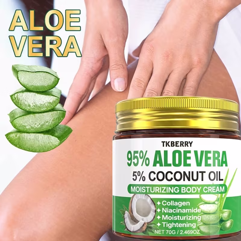 Body Cream with Aloe Vera & Coconut Oil for Moisturizing 70g - Image 3