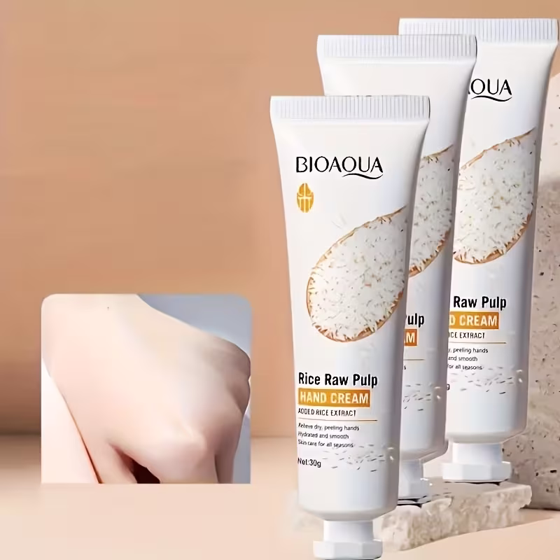 BIOAQUA Moisturizing Hand Cream with Rice Raw Pulp - Gentle & Creamy - Image 3