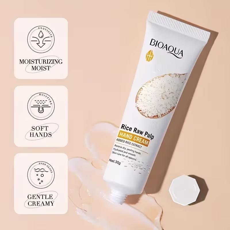 BIOAQUA Moisturizing Hand Cream with Rice Raw Pulp - Gentle & Creamy