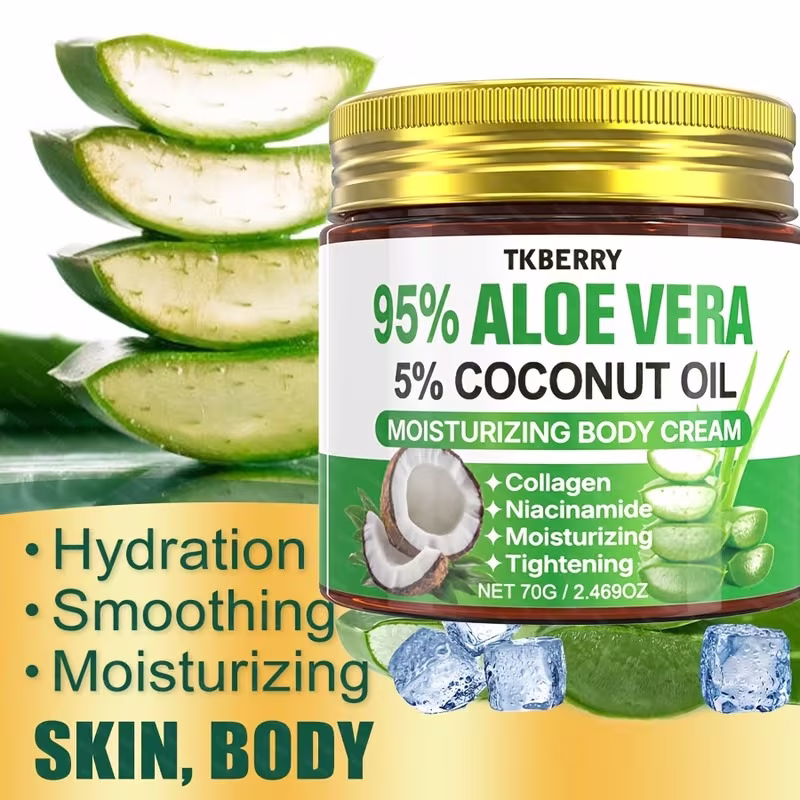 Body Cream with Aloe Vera & Coconut Oil for Moisturizing 70g - Image 4