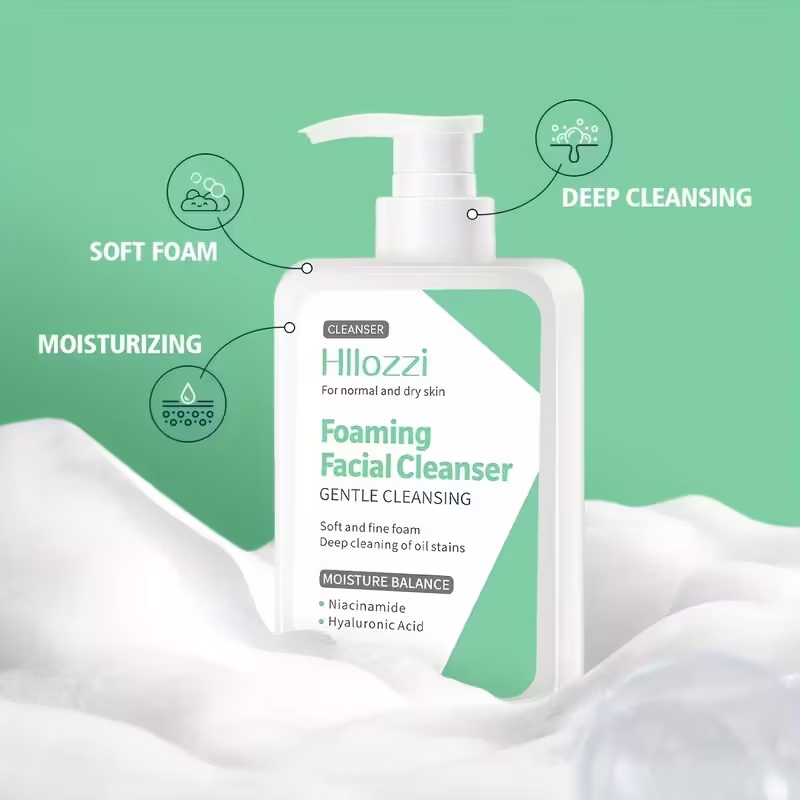 Hllozzi Foaming Facial Cleanser- Gentle Deep Clean & Moisture 200ml - Image 2