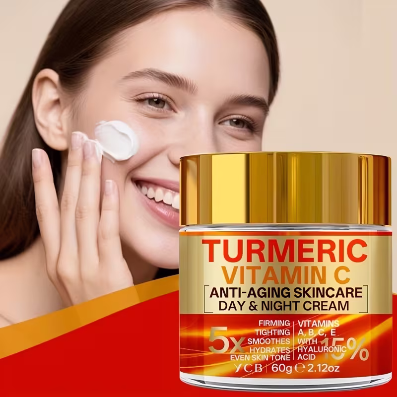 Turmeric & Vitamin C Anti-Aging Cream – Day & Night Firming & Hydrating 60g - Image 5