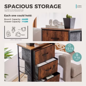 Slim-Fit Fabric Storage Dresser with 4 Drawers