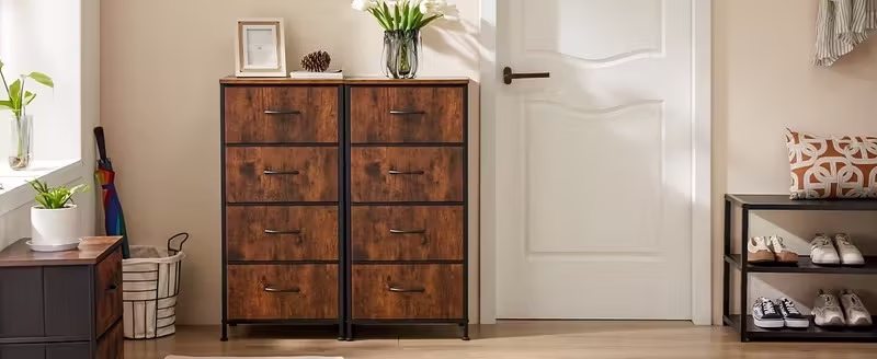 Slim-Fit Fabric Storage Dresser with 4 Drawers - Image 4